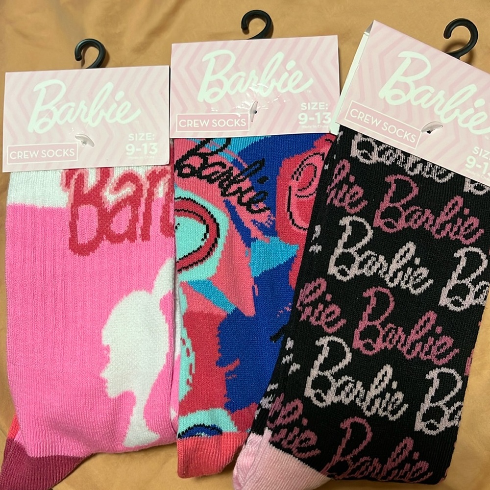 Barbie Crew socks size 9-13